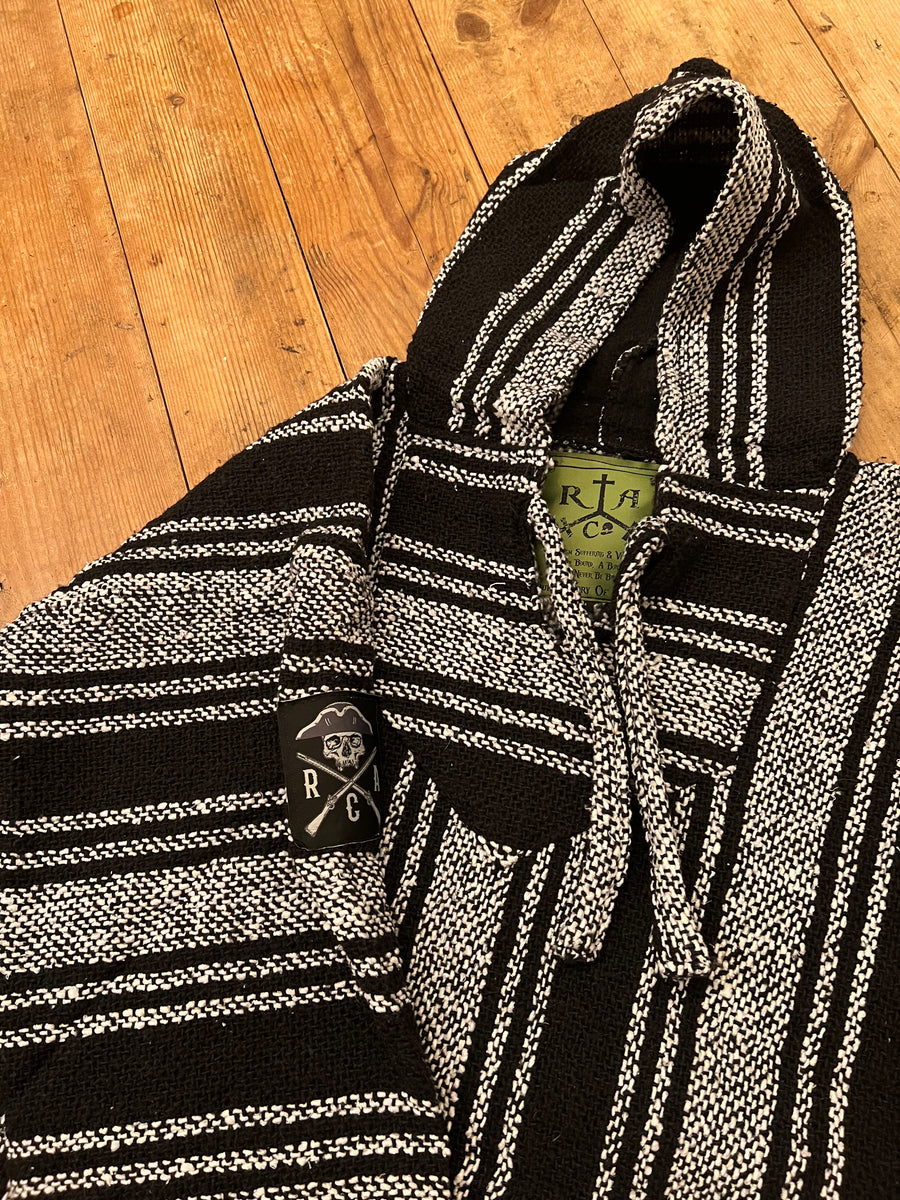Black and top grey drug rug